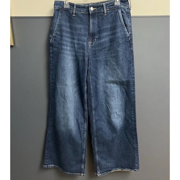 Free Assembly Women's Size 10 Full Wide Leg Dark Jeans Denim - Picture 1 of 7